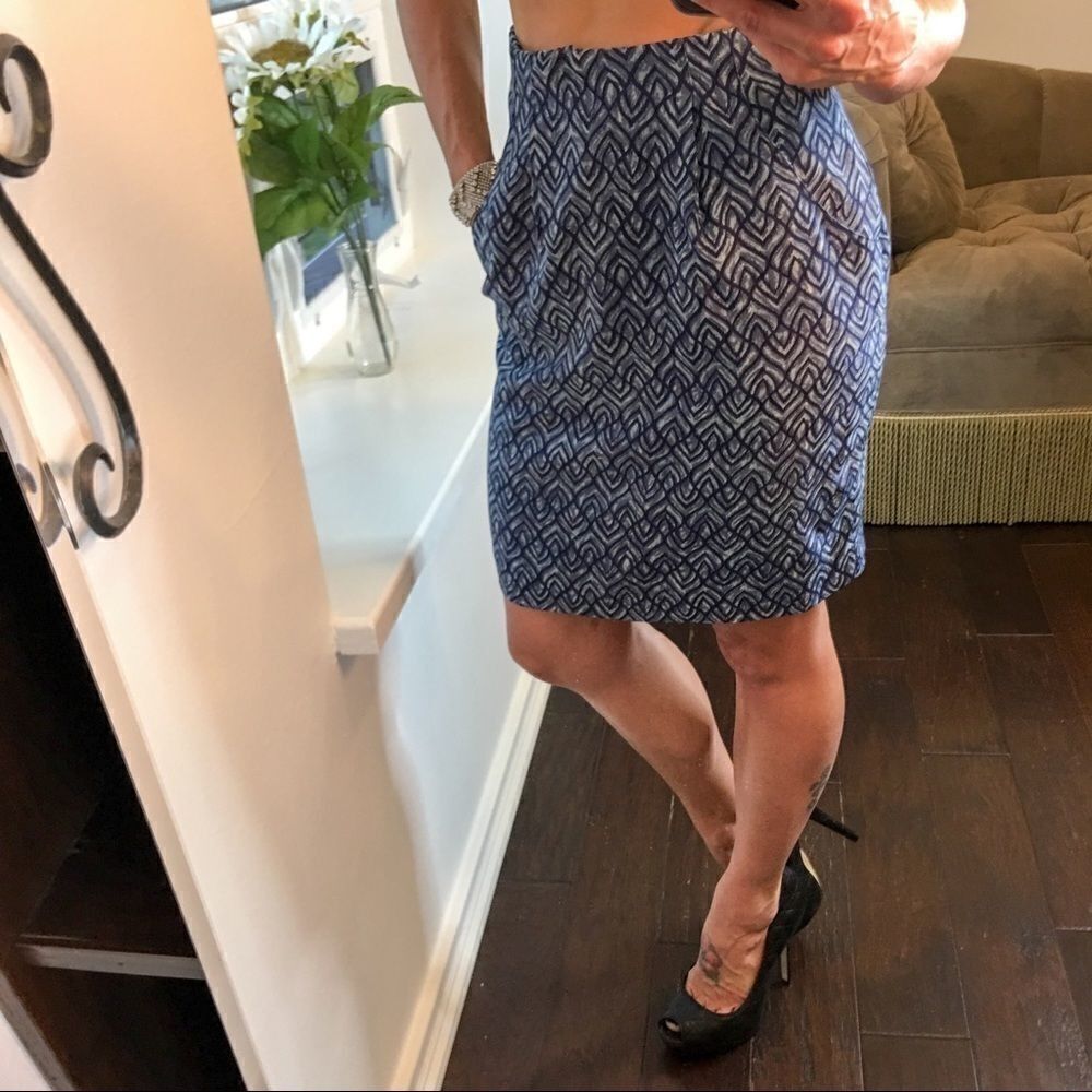 August Silk blue lined skirt
